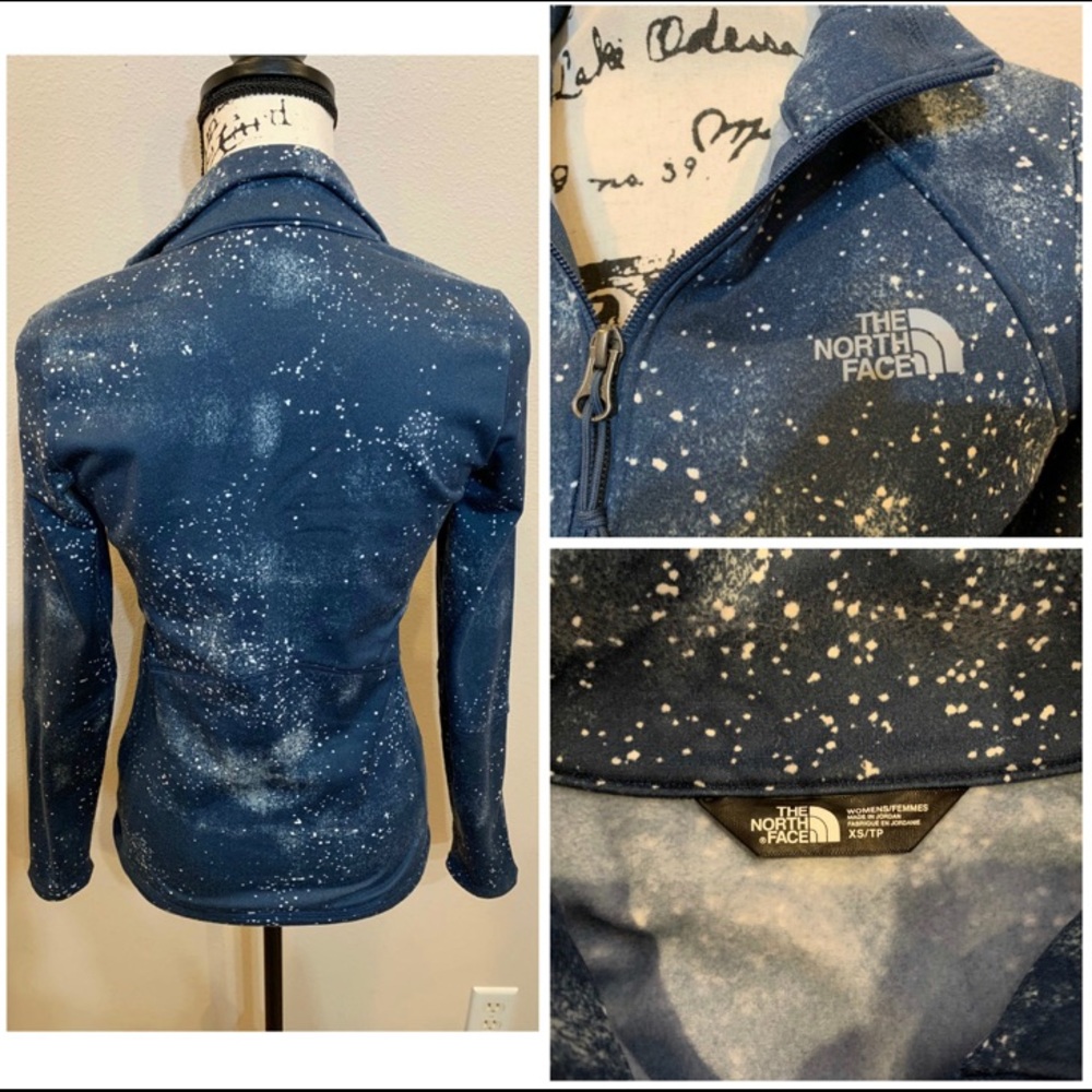 North Face Fleece Cinder Zip Blue Galaxy Lightweight Layering Jacket Rare sz XS - Picture 2 of 8